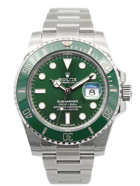 rolex submariner green price used|rolex hulk price chart.